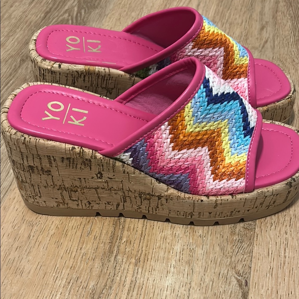 Yoki Women's Multicolor Wedge Sandals *never worn
